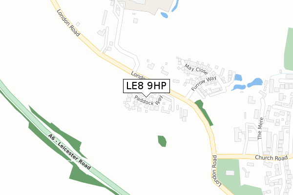 LE8 9HP map - large scale - OS Open Zoomstack (Ordnance Survey)