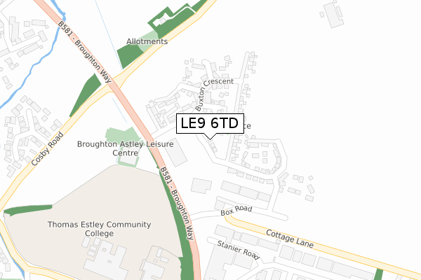 LE9 6TD map - large scale - OS Open Zoomstack (Ordnance Survey) LE9 6TD map - large scale - OS Open Zoomstack (Ordnance Survey)
