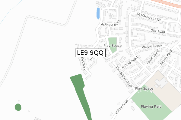 LE9 9QQ map - large scale - OS Open Zoomstack (Ordnance Survey) LE9 9QQ map - large scale - OS Open Zoomstack (Ordnance Survey)