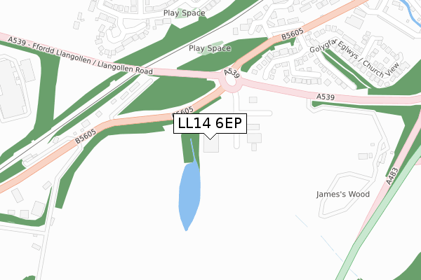 LL14 6EP map - large scale - OS Open Zoomstack (Ordnance Survey)