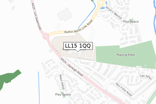 LL15 1QQ map - large scale - OS Open Zoomstack (Ordnance Survey) LL15 1QQ map - large scale - OS Open Zoomstack (Ordnance Survey)