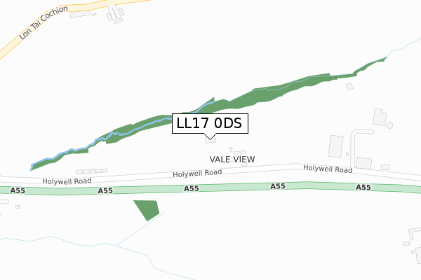 LL17 0DS map - large scale - OS Open Zoomstack (Ordnance Survey)