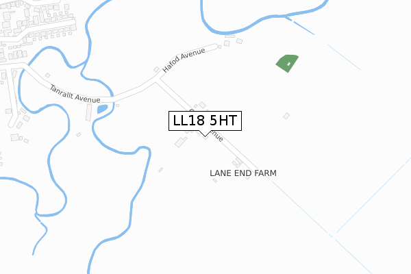 LL18 5HT map - large scale - OS Open Zoomstack (Ordnance Survey)