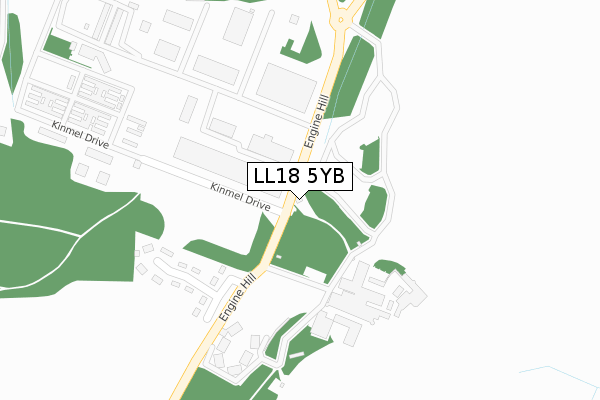 LL18 5YB map - large scale - OS Open Zoomstack (Ordnance Survey)