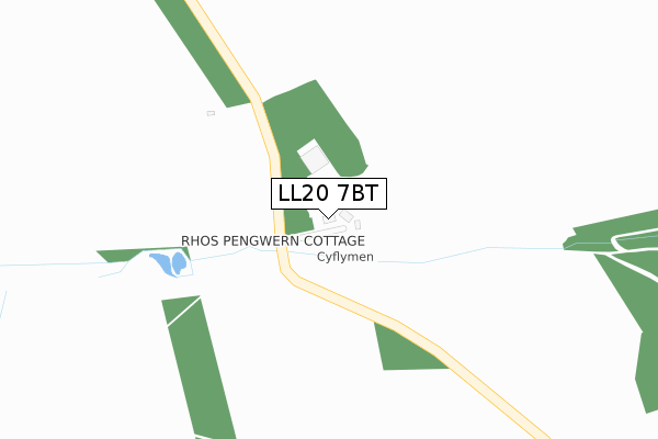 LL20 7BT map - large scale - OS Open Zoomstack (Ordnance Survey)