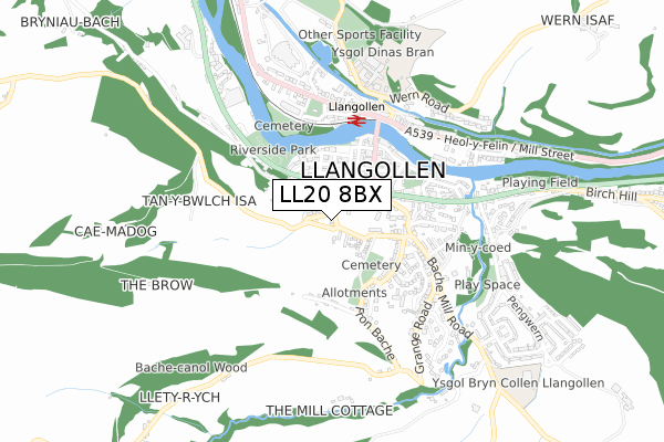 LL20 8BX map - small scale - OS Open Zoomstack (Ordnance Survey) LL20 8BX map - small scale - OS Open Zoomstack (Ordnance Survey)