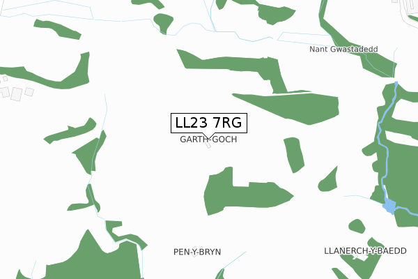 LL23 7RG map - large scale - OS Open Zoomstack (Ordnance Survey)