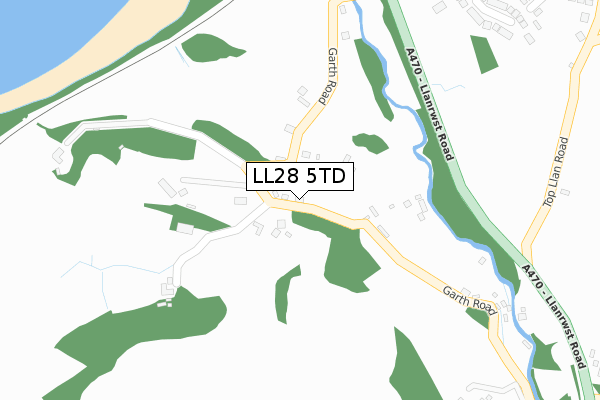 LL28 5TD map - large scale - OS Open Zoomstack (Ordnance Survey)
