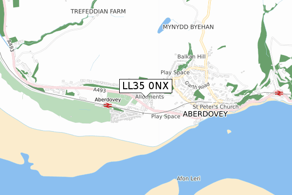 LL35 0NX map - small scale - OS Open Zoomstack (Ordnance Survey) LL35 0NX map - small scale - OS Open Zoomstack (Ordnance Survey)