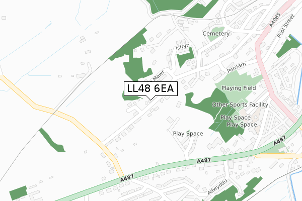 LL48 6EA map - large scale - OS Open Zoomstack (Ordnance Survey)