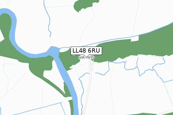 LL48 6RU map - large scale - OS Open Zoomstack (Ordnance Survey)