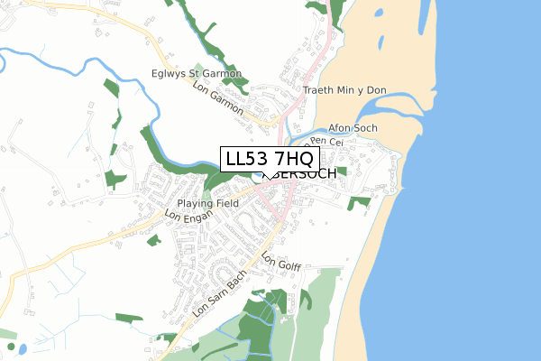 LL53 7HQ map - small scale - OS Open Zoomstack (Ordnance Survey)