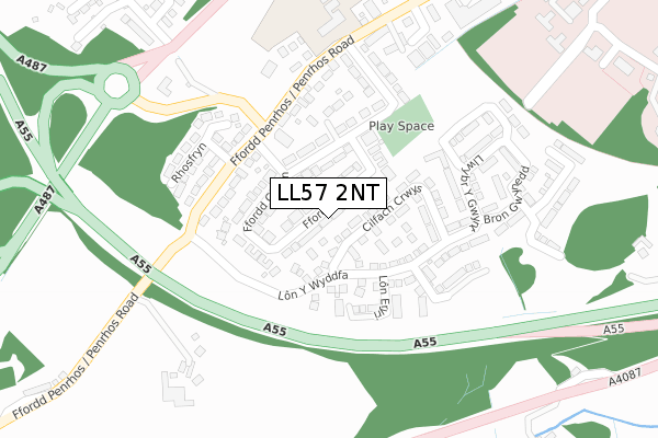 LL57 2NT map - large scale - OS Open Zoomstack (Ordnance Survey) LL57 2NT map - large scale - OS Open Zoomstack (Ordnance Survey)