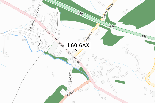 LL60 6AX map - large scale - OS Open Zoomstack (Ordnance Survey)