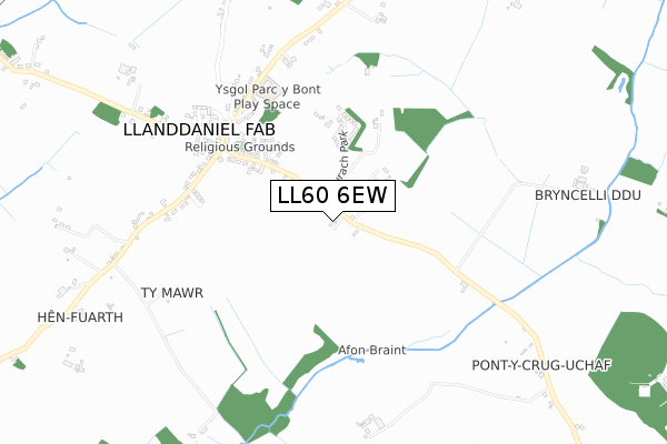LL60 6EW map - small scale - OS Open Zoomstack (Ordnance Survey) LL60 6EW map - small scale - OS Open Zoomstack (Ordnance Survey)