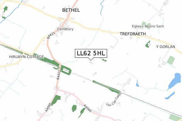 LL62 5HL map - small scale - OS Open Zoomstack (Ordnance Survey) LL62 5HL map - small scale - OS Open Zoomstack (Ordnance Survey)