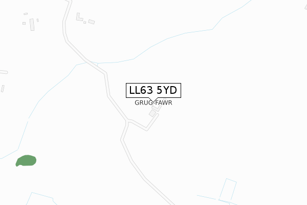 LL63 5YD map - large scale - OS Open Zoomstack (Ordnance Survey)