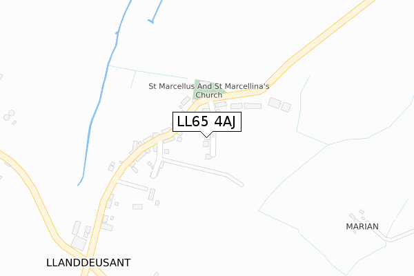 LL65 4AJ map - large scale - OS Open Zoomstack (Ordnance Survey)