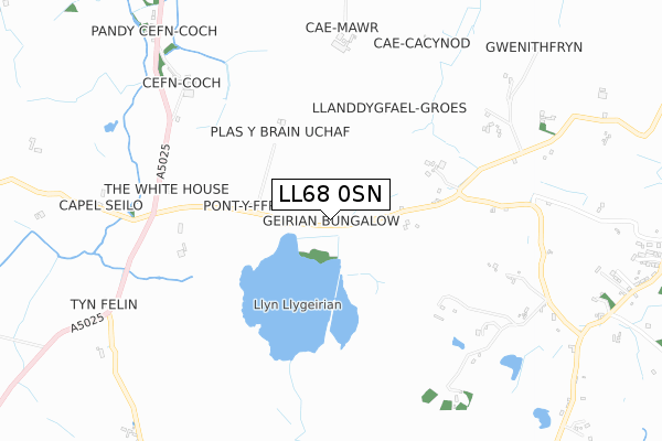 LL68 0SN map - small scale - OS Open Zoomstack (Ordnance Survey)