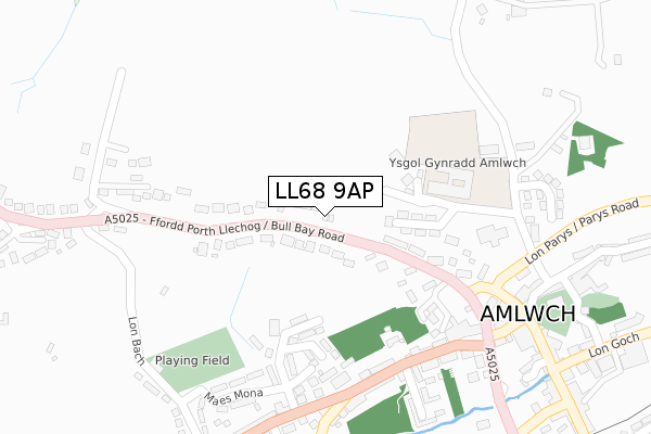 LL68 9AP map - large scale - OS Open Zoomstack (Ordnance Survey)