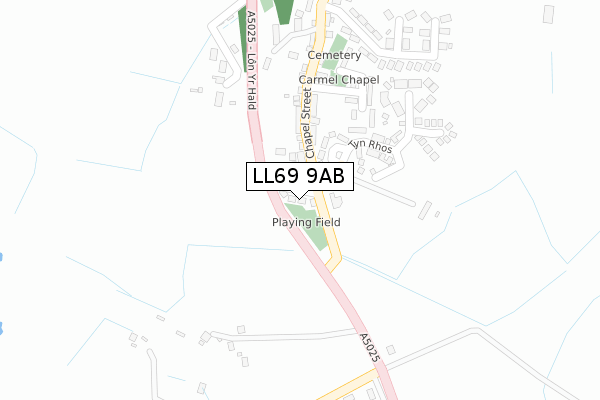 LL69 9AB map - large scale - OS Open Zoomstack (Ordnance Survey)