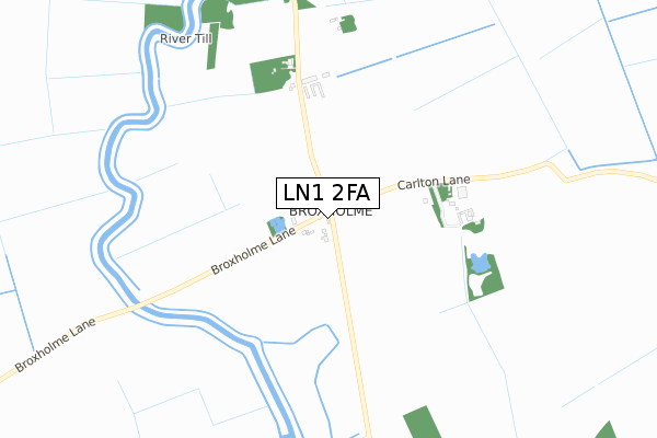 LN1 2FA map - small scale - OS Open Zoomstack (Ordnance Survey)