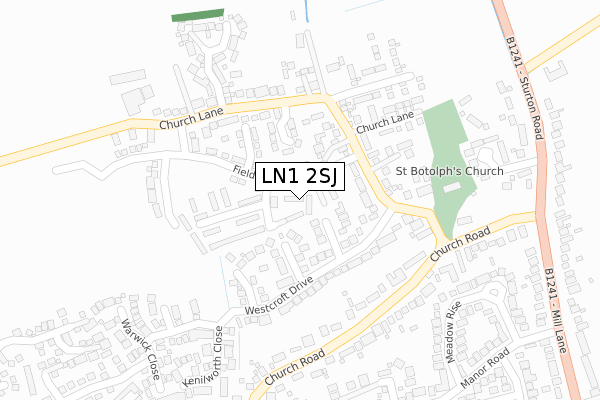 LN1 2SJ map - large scale - OS Open Zoomstack (Ordnance Survey)