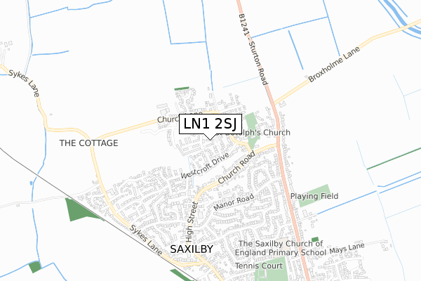 LN1 2SJ map - small scale - OS Open Zoomstack (Ordnance Survey)