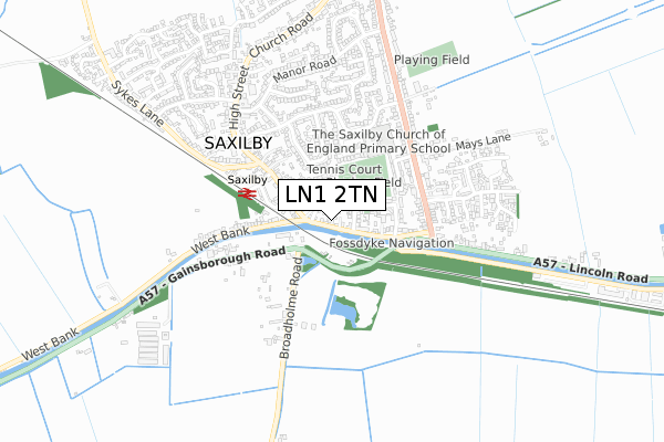 LN1 2TN map - small scale - OS Open Zoomstack (Ordnance Survey)