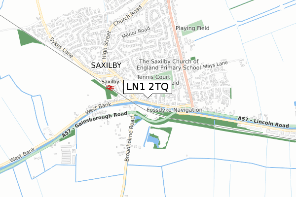 LN1 2TQ map - small scale - OS Open Zoomstack (Ordnance Survey)