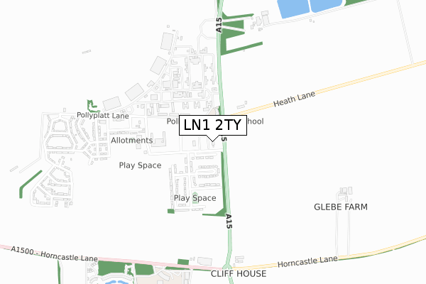 LN1 2TY map - small scale - OS Open Zoomstack (Ordnance Survey)