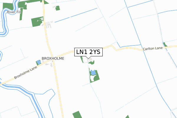 LN1 2YS map - small scale - OS Open Zoomstack (Ordnance Survey)