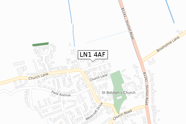 LN1 4AF map - large scale - OS Open Zoomstack (Ordnance Survey)