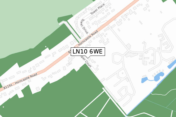 LN10 6WE map - large scale - OS Open Zoomstack (Ordnance Survey)