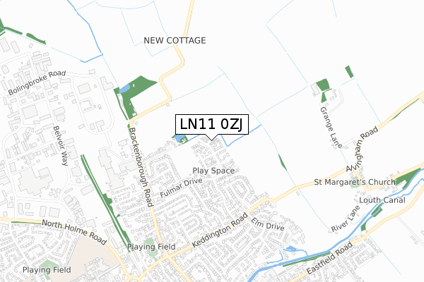 LN11 0ZJ map - small scale - OS Open Zoomstack (Ordnance Survey)