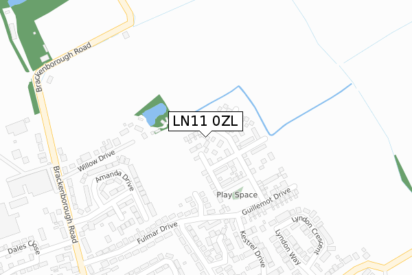 LN11 0ZL map - large scale - OS Open Zoomstack (Ordnance Survey)