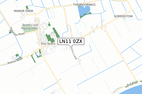 LN11 0ZX map - small scale - OS Open Zoomstack (Ordnance Survey)