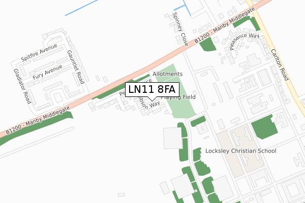 LN11 8FA map - large scale - OS Open Zoomstack (Ordnance Survey)