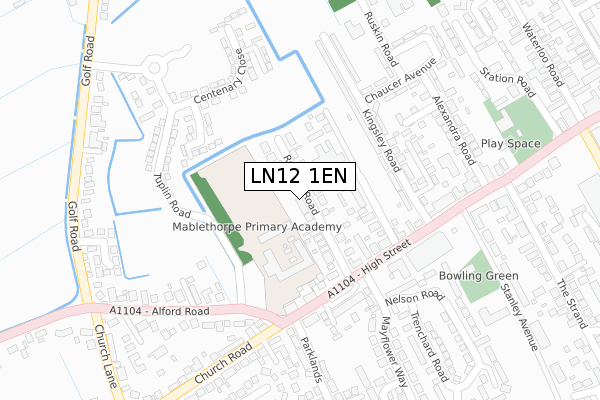 LN12 1EN map - large scale - OS Open Zoomstack (Ordnance Survey)