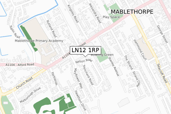 LN12 1RP map - large scale - OS Open Zoomstack (Ordnance Survey)