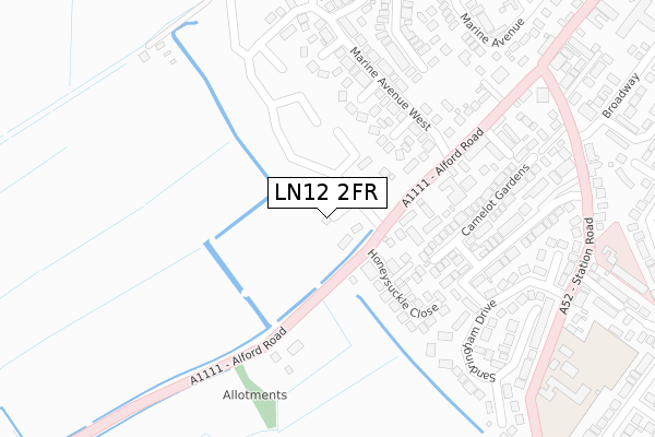 LN12 2FR map - large scale - OS Open Zoomstack (Ordnance Survey)