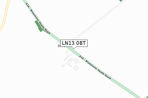 LN13 0BT map - large scale - OS Open Zoomstack (Ordnance Survey)