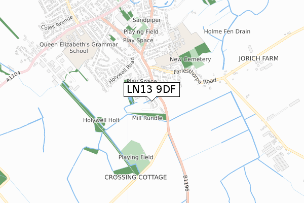 LN13 9DF map - small scale - OS Open Zoomstack (Ordnance Survey) LN13 9DF map - small scale - OS Open Zoomstack (Ordnance Survey)