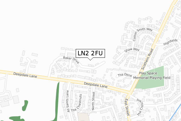 LN2 2FU map - large scale - OS Open Zoomstack (Ordnance Survey)