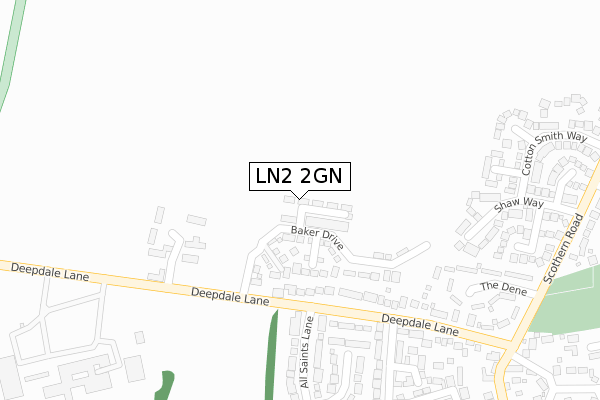 LN2 2GN map - large scale - OS Open Zoomstack (Ordnance Survey)