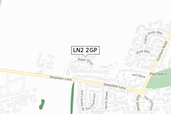 LN2 2GP map - large scale - OS Open Zoomstack (Ordnance Survey)