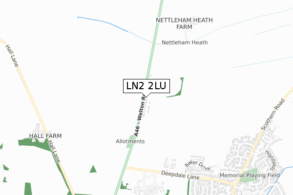 LN2 2LU map - small scale - OS Open Zoomstack (Ordnance Survey)