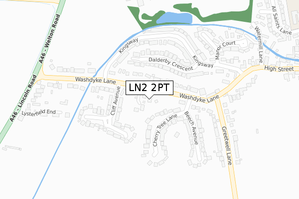 LN2 2PT map - large scale - OS Open Zoomstack (Ordnance Survey)