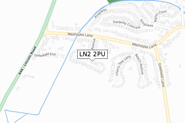 LN2 2PU map - large scale - OS Open Zoomstack (Ordnance Survey)
