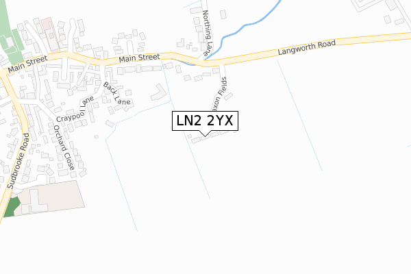 LN2 2YX map - large scale - OS Open Zoomstack (Ordnance Survey)